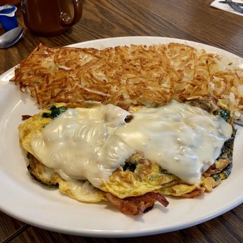 The Original Karen's Kitchen - Spinach bacon omelette & hash browns - Breakfast & Brunch Near Me - Lancaster, California The Original Karen's Kitchen - Spinach bacon omelette & hash browns - Breakfast & Brunch Near Me - Lancaster, California