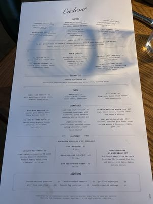 Menu photo 3 Credence Houston, TX