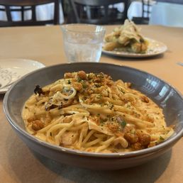 Spaghetti with caramelized cabbage. Spaghetti with caramelized cabbage.