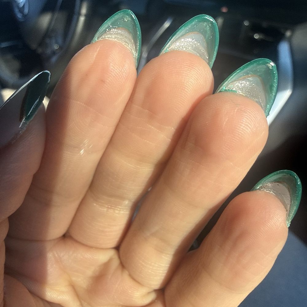 Extra glue underneath my nails and did not clean up well.