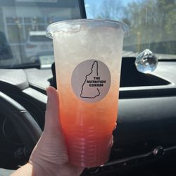 The Nutrition Corner - Pink starburst with a probiotic shot. I actually copied the girl in front of me who"gets the same thing daily"