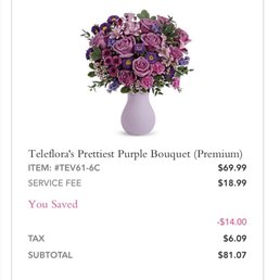What I ordered from Teleflora