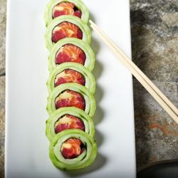 Naruto Maki with tuna, salmon and avocado