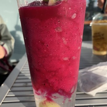 Hui Lau Shan - Red dragon fruit icy - Looks pretty but very weird flavor and texture - not exactly a favorite - Desserts Near Me - Bellevue, Washington