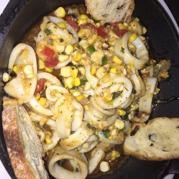 Trata - Calamari app with black beans and corn - New American Near Me - Rochester, New York
