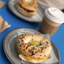 Brooklyn Bagel At Arsenal - Bacon, egg and cheese on everything bagel. Delicious!