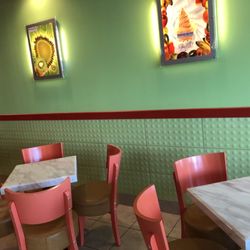 Cute, clean seating with music playing in background