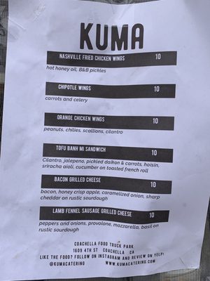 Menu photo 2 Kuma Catering Thousand Palms, CA