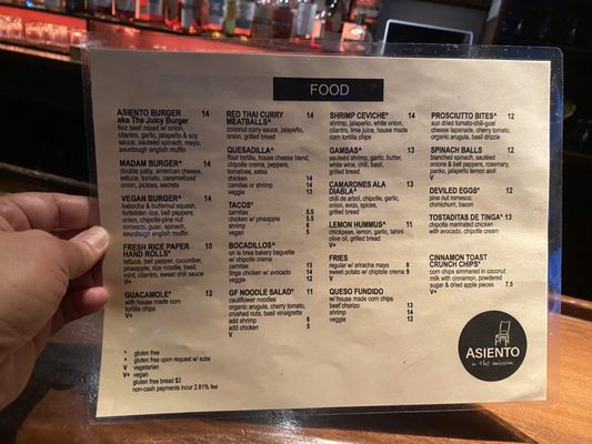 Menu photo 2 Asiento San Francisco, CA Menu photo 2 Asiento San Francisco, CA