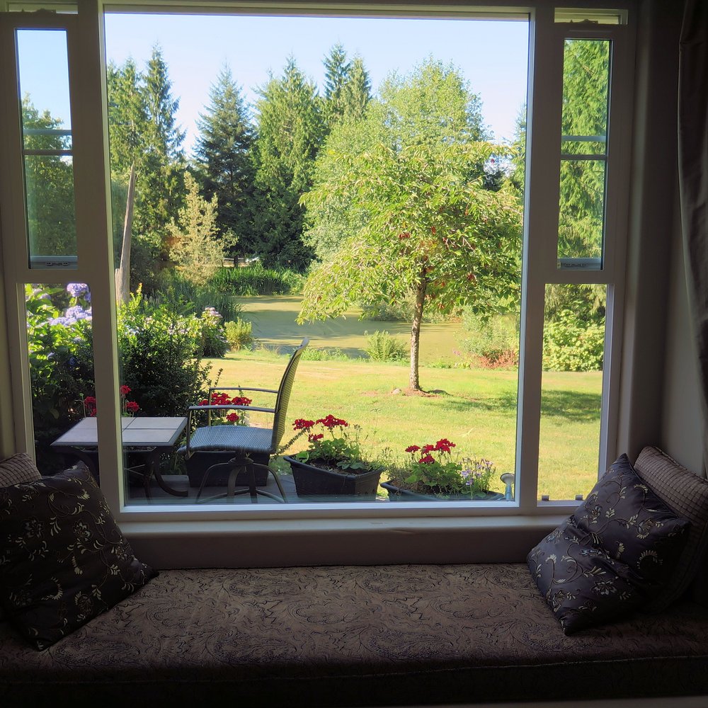 Lost Mountain Lodge - View from the window seat in the "Hideaway on Quail Lake" suite. - Hotels Near Me - Sequim, Washington