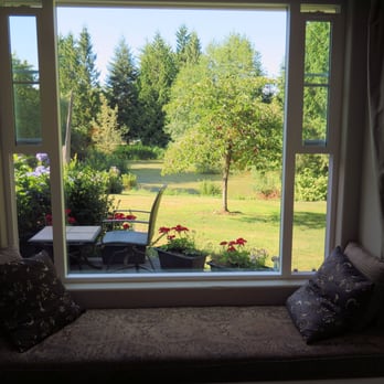 Lost Mountain Lodge - View from the window seat in the "Hideaway on Quail Lake" suite. - Hotels Near Me - Sequim, Washington Lost Mountain Lodge - View from the window seat in the "Hideaway on Quail Lake" suite. - Hotels Near Me - Sequim, Washington