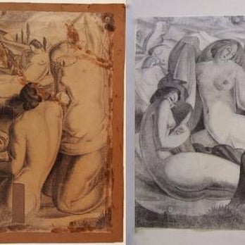 L.A. Frame - paper restoration, before and after - Framing Near Me - Green Brook, New Jersey