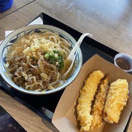 Sweet beef Udon Regular w squid/shrimp/Tamagoyaki