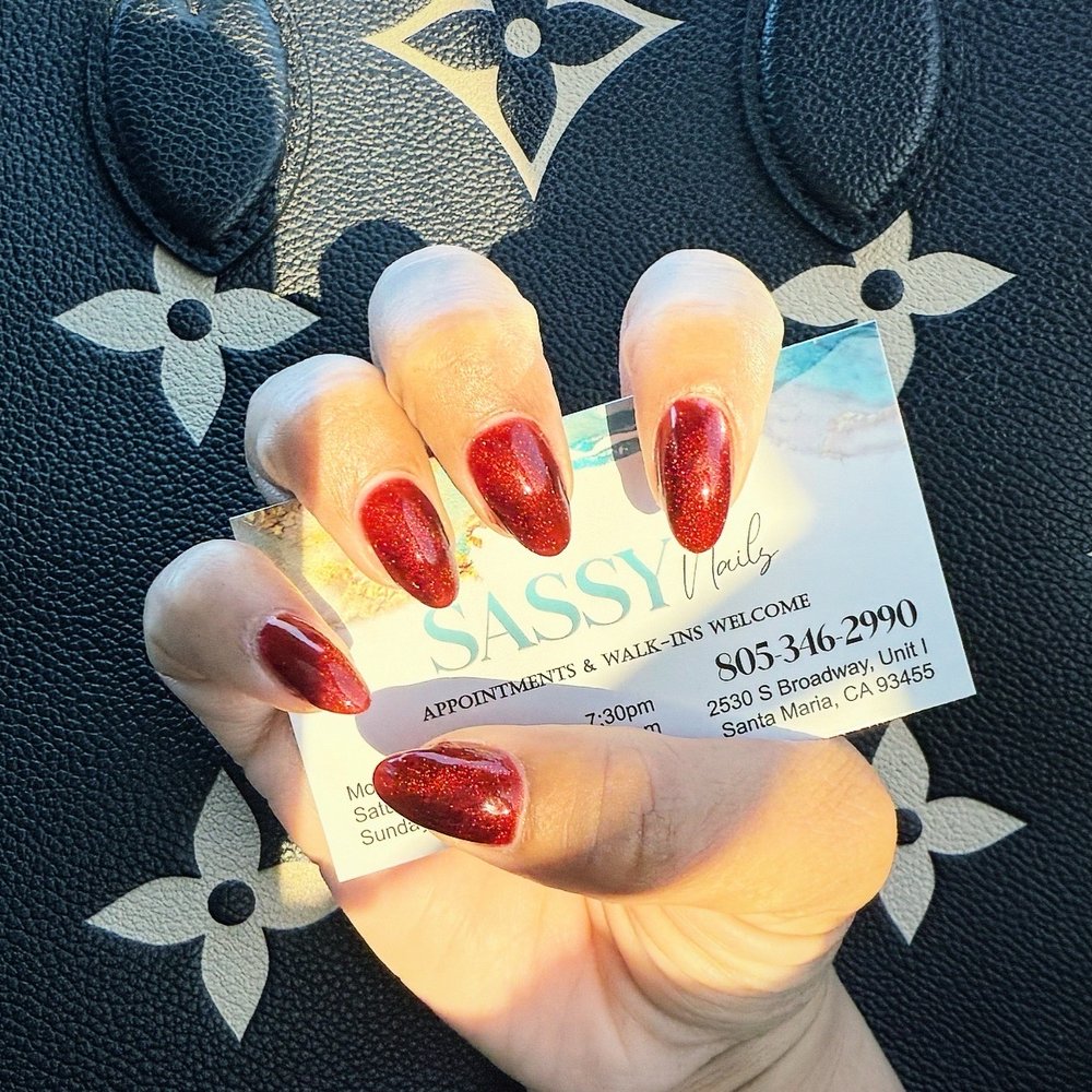 Sassy Nails - Cat Eye in Red - Nail Salons Near Me - Santa Maria, California Sassy Nails - Cat Eye in Red - Nail Salons Near Me - Santa Maria, California