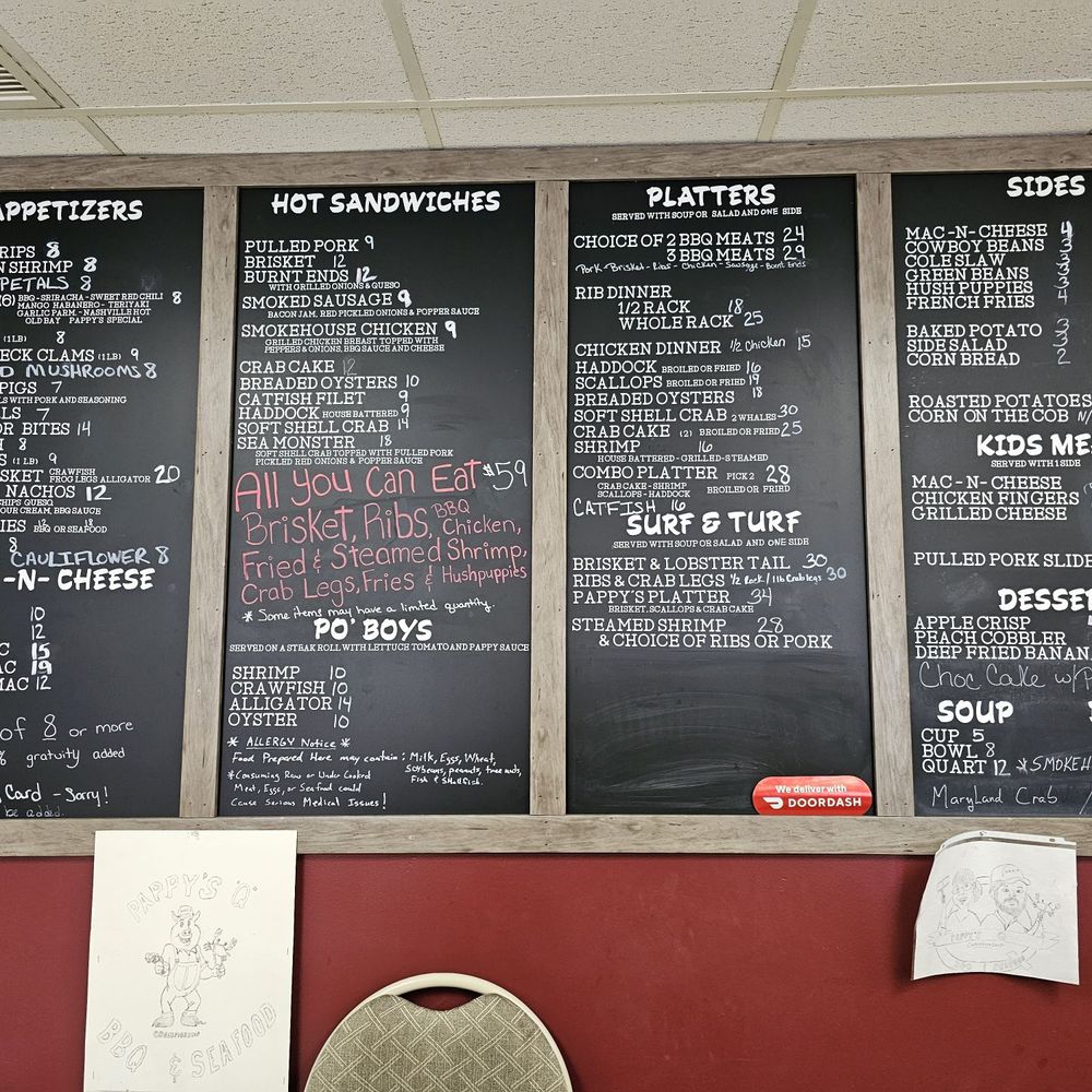 Pappys Q - Huge menu! It was difficult to choose what to order! - Barbeque Near Me - Jacobus, Pennsylvania Pappys Q - Huge menu! It was difficult to choose what to order! - Barbeque Near Me - Jacobus, Pennsylvania