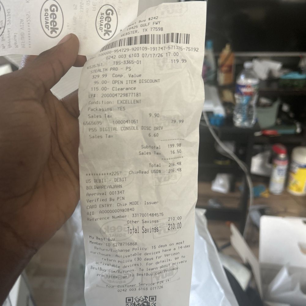 Best Buy Baybrook - Receipt - Electronics Near Me - Webster, Texas Best Buy Baybrook - Receipt - Electronics Near Me - Webster, Texas