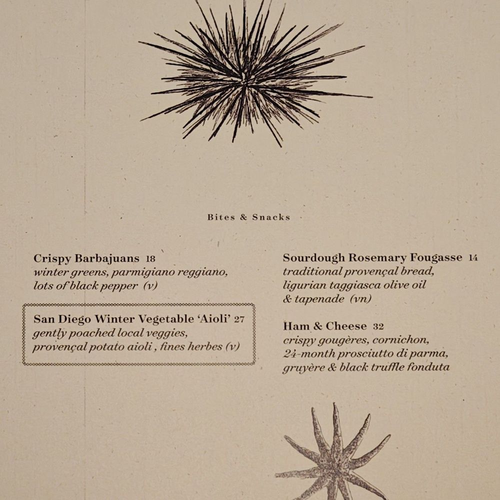 Fleurette - First menu page - French Near Me - San Diego, California