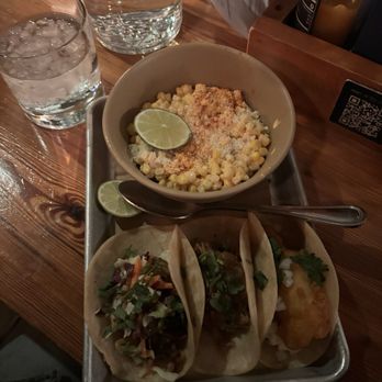 Bartaco - Duck, fish, slow roasted pork, and fish taco with a side of esquites! - Tacos Near Me - Nashville, Tennessee