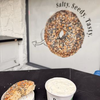 PopUp Bagels - Everything bagel, scallion smear - Bagels Near Me - La Jolla, California PopUp Bagels - Everything bagel, scallion smear - Bagels Near Me - La Jolla, California