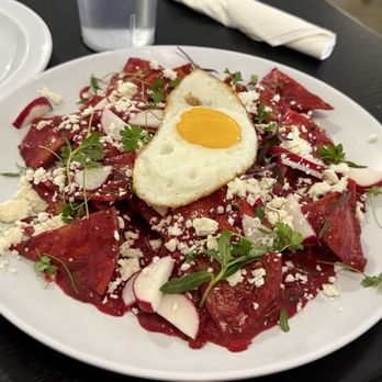 Yuno’s Cafe - Chilaquiles Rosa (beets) - Coffee & Tea Near Me - Port Hueneme, California Yuno’s Cafe - Chilaquiles Rosa (beets) - Coffee & Tea Near Me - Port Hueneme, California