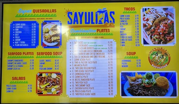 Menu photo 6 Sayulitas Mexican Food Santee, CA