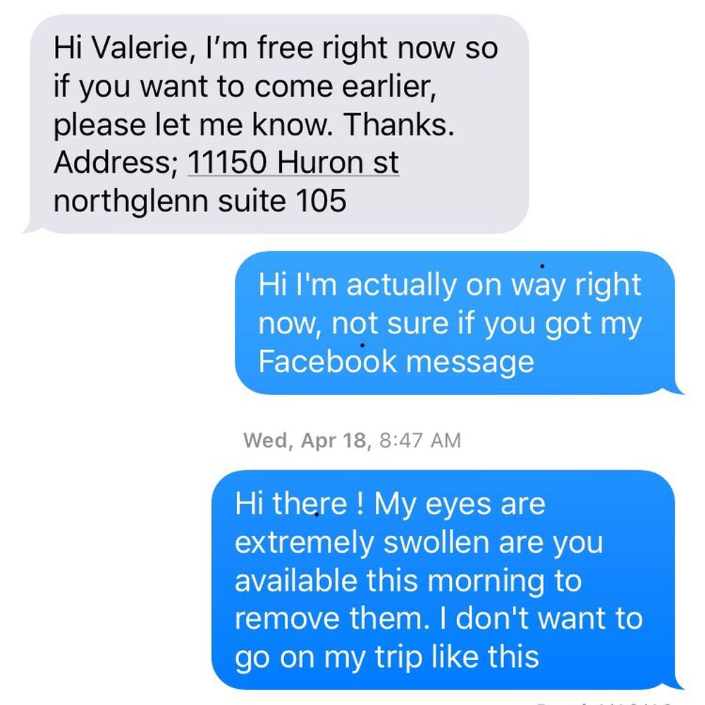 Skin Secrets & Threading - Ignoring my text for help. Read receipt on - Threading Services Near Me - Northglenn, Colorado