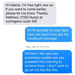 Skin Secrets & Threading - Ignoring my text for help. Read receipt on