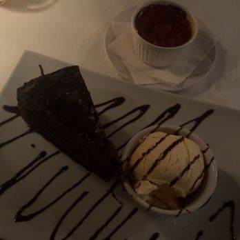 Log Cabin Steakhouse - creme brulee & chocolate cake - Seafood Near Me - Galena, Illinois Log Cabin Steakhouse - creme brulee & chocolate cake - Seafood Near Me - Galena, Illinois