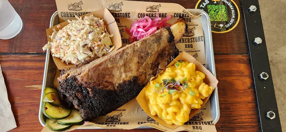Food from Cornerstone BBQ