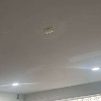 DunnMaster Electric - Basement ceiling patched up where the wire fishing took place. - Electricians Near Me - Philadelphia, Pennsylvania DunnMaster Electric - Basement ceiling patched up where the wire fishing took place. - Electricians Near Me - Philadelphia, Pennsylvania