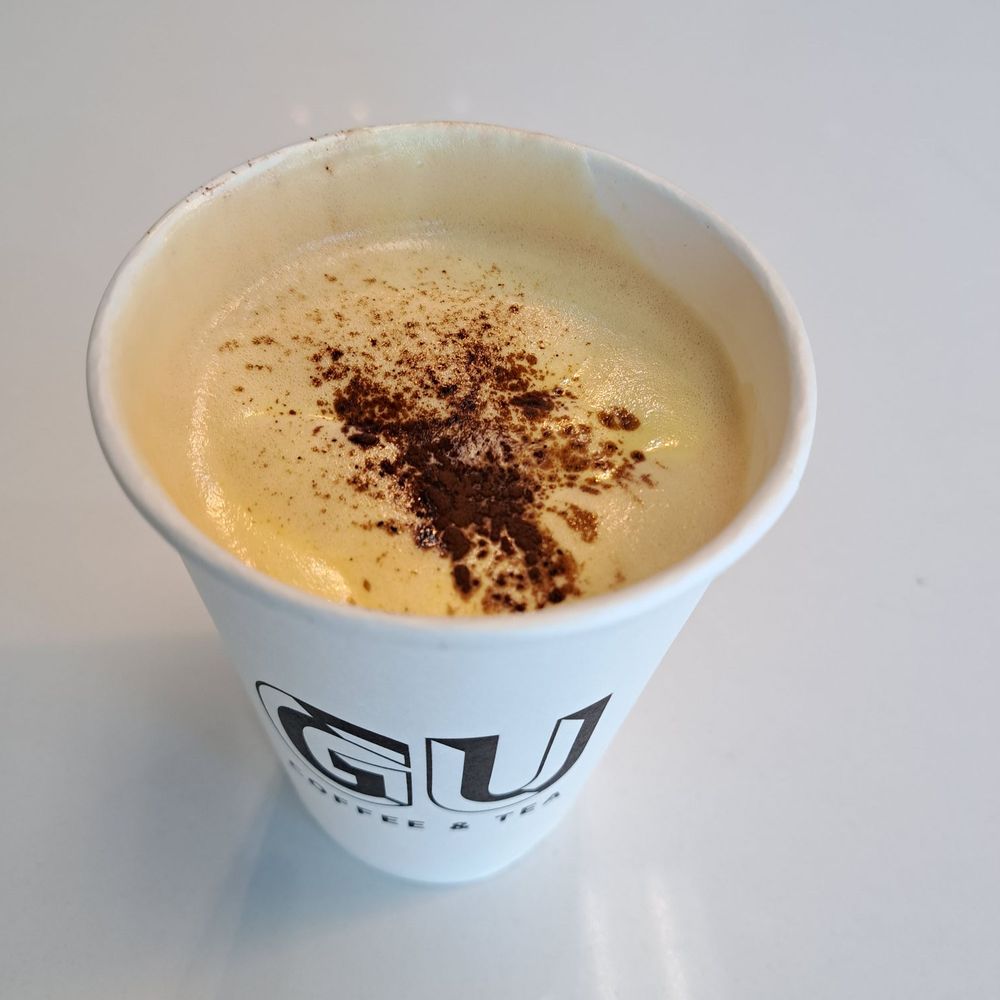 Gu Coffee & Tea - For a Hot Egg Coffee filled to the top, pay a $1.50 upgrade to large size. Still not quite up to the brim. Coffee ends up over $9. - Coffee & Tea Near Me - Roseville, California