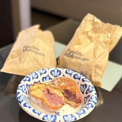Pipeline Malasadas - Classic - with blueberry filling (inside view)