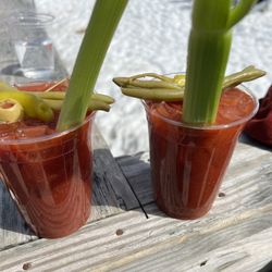 Bullwinkle's Bistro - Bloody marys. Pickled green beans were good. The bloody mary mix is excellent.