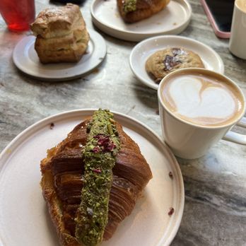 Librae Bakery - Pistachio rose croissant, feta dill scone, tahini date latte - Bakeries Near Me - New York, New York Librae Bakery - Pistachio rose croissant, feta dill scone, tahini date latte - Bakeries Near Me - New York, New York