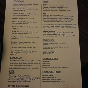 The Night We Met - Beverage Menu - Cocktail Bars Near Me - Los Angeles, California