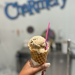 The Charmery - Ice cream Sando in a waffle cone