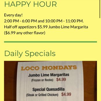 Cazuela's Grill - A picture of the menu with the advertised happy hour. - Mexican Near Me - Columbus, Ohio Cazuela's Grill - A picture of the menu with the advertised happy hour. - Mexican Near Me - Columbus, Ohio