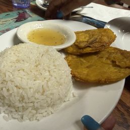 Rice with tostones!