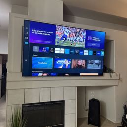 85" inch mounted above fire place