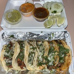 Spicy pork shrimp and birria tacos