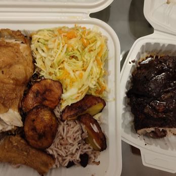 Chris Jerk Caribbean Bistro - Fried chicken meal with a side of jerk chicken - Caribbean Near Me - Toronto, Ontario