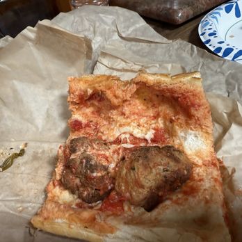 Riera's Place - two half meatballs on each half - Pizza Near Me - Redondo Beach, California Riera's Place - two half meatballs on each half - Pizza Near Me - Redondo Beach, California
