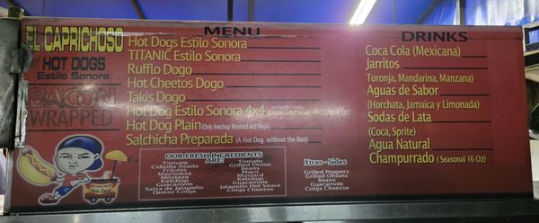 Menu photo 1 El Caprichoso Hot Dogs Phoenix, AZ Menu photo 1 El Caprichoso Hot Dogs Phoenix, AZ