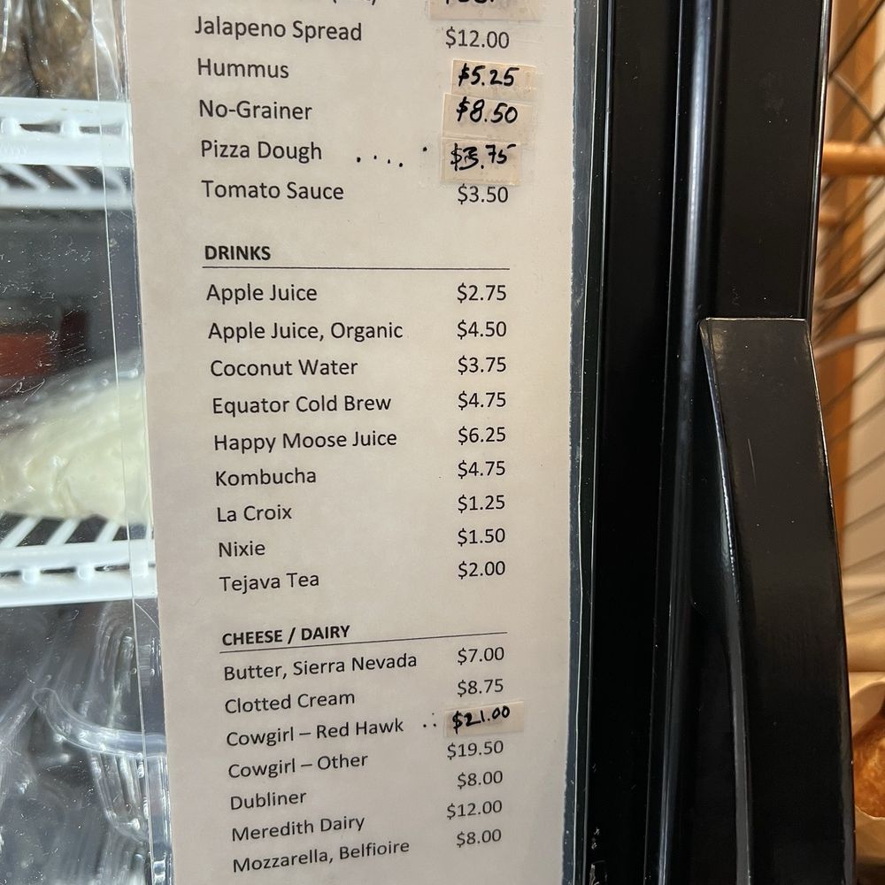 Arizmendi Bakery - Menu of fridge items - Bakeries Near Me - San Francisco, California