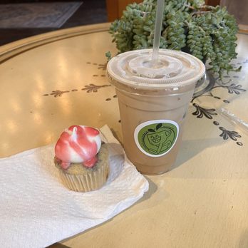 Charlotte Street Coffee - Their lavender oat milk latte and a cranberry cheese cake cupcake (highly recommend) - Coffee & Tea Near Me - Pottstown, Pennsylvania