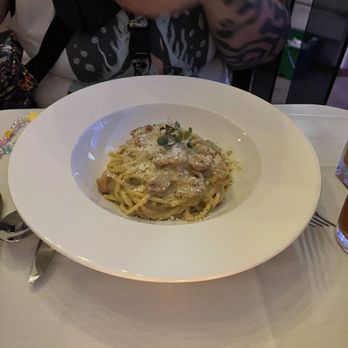 Luca Italian Restaurant - Spaghetti Carbonara  Pancetta, black pepper, egg with pecorino romano cheese - Italian Near Me - Everett, Washington