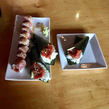 Bento Box - Spicy Tuna Hand Rolls and a Spicy Roll - Japanese Near Me - Phoenix, Arizona