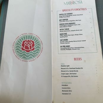 Mar Y Rosa - Cocktail menu - Seafood Near Me - San Juan, Puerto Rico Mar Y Rosa - Cocktail menu - Seafood Near Me - San Juan, Puerto Rico