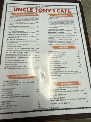 Menu photo 2 Uncle Tony's Porter, TX Menu photo 2 Uncle Tony's Porter, TX