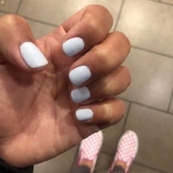 Milan Nail Spa - Baby blue winter - Nail Salons Near Me - Los Angeles, California